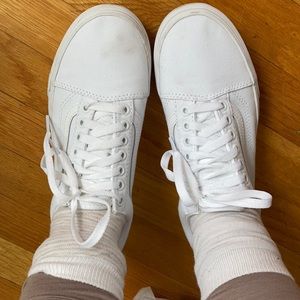 All White Vans - Platform